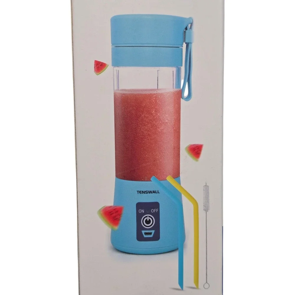 Tenswall‎ Portable Fruit Juicer Cup Pink USB Rechargeable Personal Blender 380ml